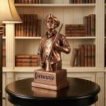 Antique Bronze Minuteman Statue - American Revolutionary War Soldier Bust with Musket - 1776 Patriotic History Decor for Home Office, Library & Classroom - Unique Gift for Gun Enthusiasts - Image 3