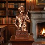 Antique Bronze Minuteman Statue - American Revolutionary War Soldier Bust with Musket - 1776 Patriotic History Decor for Home Office, Library & Classroom - Unique Gift for Gun Enthusiasts - Image 7