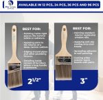 Pro Grade Paint Brushes, Flat & Angled Paint Brush Set, Walls & Trim, 2 Pc | Interior & exterior | Cabinets, doors, fences, decks | Works with latex, oil & stain | Synthetic bristles, hardwood handles - Image 5