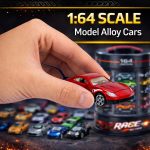 25 Piece Diecast Cars Pack Toy Playset in Storage Carrying Tub - 1:64 Scale Metal Alloy Die-cast Vehicles Collection for Kids - Image 4