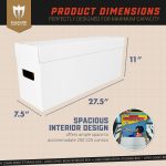 Max Protection Comic Book Long Box - 5 Count Storage Boxes | White Corrugated Cardboard, 200 lb Test, Stackable, Removable Lid, Made in USA, Comics and Magazines - Image 3