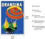 Orangina Sparkling Soda - Umbrella Ad Poster Print | Vintage Advertising Poster, by Bernard Villemot, c.1984, poster print, unframed, 13 x 19 in - Image 3
