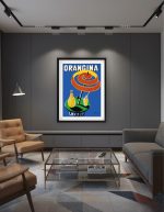 Orangina Sparkling Soda - Umbrella Ad Poster Print | Vintage Advertising Poster, by Bernard Villemot, c.1984, poster print, unframed, 13 x 19 in - Image 8