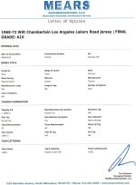 The Finest Wilt Chamberlain Signed Game Used Los Angeles Lakers Jersey MEARS A10 - Autographed NBA Jerseys - Image 4