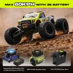 AMORIL 1/10 RTR Brushless Fast RC Cars for Adults,Max 50mph Hobby Electric Off-Road Monster Truck,Waterproof High Speed RC Car 4WD Remote Control Car with 3S Lipo,Green - Image 3