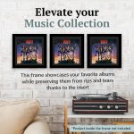 15"x15" LP Vinyl Record Frame Display, Music Album Cover Holder, Stunning Wall Art Decor w/Black Mat, Dust-free Glass, and Wall Hanger for Musicians & Music Lovers, 1-Pack - Image 3