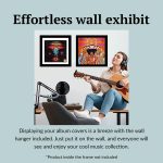15"x15" LP Vinyl Record Frame Display, Music Album Cover Holder, Stunning Wall Art Decor w/Black Mat, Dust-free Glass, and Wall Hanger for Musicians & Music Lovers, 1-Pack - Image 5