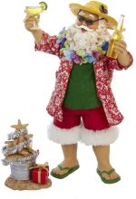 Kurt Adler Fabriche' Beach Santa, 10-Inch, Set of 2 - Image 3