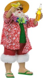 Kurt Adler Fabriche' Beach Santa, 10-Inch, Set of 2 - Image 5