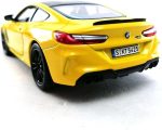 KiNSMART BMW M8 Competition 1:36 Scale 5" Die Cast Metal Model Toy Super Car w/Pullback Action (Yellow) - Image 3
