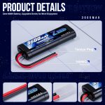 Zeee 7.2V NiMH Battery 3600mAh RC Battery with Tamiya Connector | High Power for RC Car RC Truck Associated HPI Losi Kyosho Racing Hobby - Image 4
