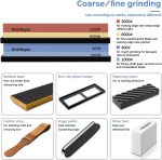 Complete Knife Sharpening Stone Set – Dual Grit Whetstone 400/1000 3000/8000 Knife Sharpener with Leather Strop, Flattening Stone, Bamboo Base, 3 Non-slip Rubber Bases & Angle Guide - Image 3
