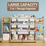 Kids Toy Storage Organizer with Bookshelf, 6 Shelf 9 Bins 2 Drawers | Wooden Toy Shelf, Storage Boxes, Extended Base Sturdy Storage Rack for Playroom, Kids Room, Nursery Organization - Image 4