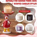 Silly Goose with Raincoat Candle Holder for 3 Wick Candle Jars, Cute Duck Silly Goose with Floral Umbrella Decorative Candlestick Stand for Home Spring Living Room Garden Decor(Red) - Image 3