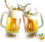 20 OZ Beer Stein Mugs, German Clear Large Tall Beer Glasses With Handle for Men, Set of 2 - Image 8