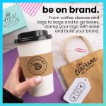 ExcelMark Custom Logo Stamp - Personalized Wood Rubber Stamp - Upload Your Own Image (2"x2") - Image 3