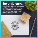 ExcelMark Custom Logo Stamp - Personalized Wood Rubber Stamp - Upload Your Own Image (2"x2") - Image 4