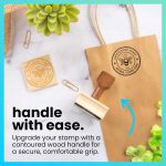 ExcelMark Custom Logo Stamp - Personalized Wood Rubber Stamp - Upload Your Own Image (2"x2") - Image 6