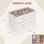 Bfttlity Acrylic Rock Display Case, 90 Grids Rock Collection Box for Kids | Clear Collection Display Cases for Stones Collectibles Gemstone Crystals Storage - Image 3