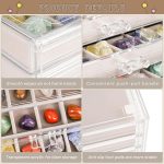 Bfttlity Acrylic Rock Display Case, 90 Grids Rock Collection Box for Kids | Clear Collection Display Cases for Stones Collectibles Gemstone Crystals Storage - Image 4