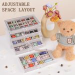 Bfttlity Acrylic Rock Display Case, 90 Grids Rock Collection Box for Kids | Clear Collection Display Cases for Stones Collectibles Gemstone Crystals Storage - Image 5