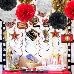 Aimtohome Red White Black Gold Paper Pom Poms Party Decorations, 12 PCS Tissue Pom Poms for Birthday Party, Family Gathering,Wedding,Boy or Girl Nursery Classroom Decoration - Image 4