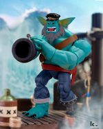 Plunderstrong Tinker Skiff Action Figure | 1:12 Scale, Retired Admiral, Cannon Arm, Peg Leg, 3 Magnetic Heads, Caribbean Fantasy, Lone Coconut - Image 3