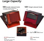 Card Deck Box for MTG Commander - Patented Design, Commander Display, Fits 100 Double-Sleeved Cards, 35pt Card Brick & Dice Tray - Black/Purple - Image 4