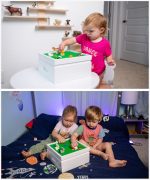 UTEX Buildable Cubby Storage with Baseplate Lid Compatible with Lego | Wooden Building Blocks Organizer, 3 Removable Sorting Compartments, Compact & Portable, Bricks Storage Box, White - Image 7