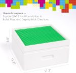 UTEX Buildable Cubby Storage with Baseplate Lid Compatible with Lego | Wooden Building Blocks Organizer, 3 Removable Sorting Compartments, Compact & Portable, Bricks Storage Box, White - Image 9