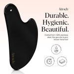 Kitsch Stainless Steel Guasha Tool for Face - Matte Black | Stainless Steel Gua Sha Facial Tools | Face Sculpting Tool and Double Chin Reducer, Neck & Lymphatic Drainage Massager - Image 3
