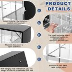 Cinnvoice Rock Display Case 72 Grids,Black Border,Square | Adjustable Acrylic Display Case, Crystal Organizer for Collectible, with Built-in Mirrored, Magnetic Door, Wall Mount - Image 4