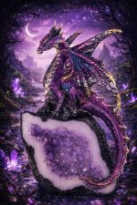 ICE Armor 5.5" H Purple Dragon Guarding Faux Crystal Cave Statue Fantasy Decoration Figurine - Image 3