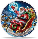 Santa Claus Sleigh Commemorative Coin - Merry Xmas Elk Snowy Village Token - Happy New Year Funny Celebration Keepsake Collection Gifts for Family Friends - Image 3