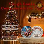 Santa Claus Sleigh Commemorative Coin - Merry Xmas Elk Snowy Village Token - Happy New Year Funny Celebration Keepsake Collection Gifts for Family Friends - Image 6