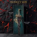 RACEROCKET Eldens Rings Maliketh's Black Blade Sword Model – 11.8-Inch Metal Craft Sword, Peripheral Prop with Display Stand, Action Figure Collectible Toy, Desk Decor, Gift - Image 3