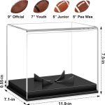 KKU Football Display Case, Acrylic Football Case Display Case Autographed Football Holder, No Assembly Required Football Display Box with Removable Built-in Football Display Stand - Image 3