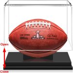 KKU Football Display Case, Acrylic Football Case Display Case Autographed Football Holder, No Assembly Required Football Display Box with Removable Built-in Football Display Stand - Image 5