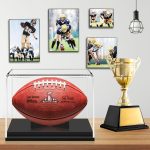 KKU Football Display Case, Acrylic Football Case Display Case Autographed Football Holder, No Assembly Required Football Display Box with Removable Built-in Football Display Stand - Image 7