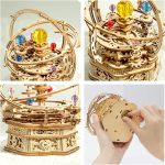 ROKR 3D Puzzles for Adults Orrery Music Box Wooden Model Building Set, DIY Wood Craft Kit Solar System Kit STEM Toys Gifts for Man/Woman - Image 3