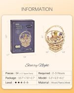 ROKR 3D Puzzles for Adults Orrery Music Box Wooden Model Building Set, DIY Wood Craft Kit Solar System Kit STEM Toys Gifts for Man/Woman - Image 4