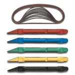 5 Piece Sanding Detailer Set with 2 Extra Replacement Belts Per Stick, 5 Grits 120, 240, 320, 400 & 600 Grit Made in The USA for Sanding Wood, Metal & Plastics, Long Life Sanding Belts - Image 3