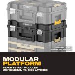 DEWALT Tool Box TSTAK II, 13 In. Flat Top Tool Storage Case, Stackable Organizer Hard Case Portable Toolbox, Heavy Duty, Holds Up To 66 lbs (DWST17807) - Image 4