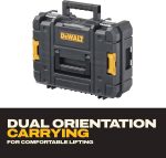 DEWALT Tool Box TSTAK II, 13 In. Flat Top Tool Storage Case, Stackable Organizer Hard Case Portable Toolbox, Heavy Duty, Holds Up To 66 lbs (DWST17807) - Image 5
