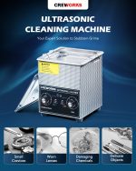 CREWORKS 2L Ultra Sonic Cleaning Machine - 60W 100W Heater Timer | 0.5 gal 40kHz 304 Stainless Steel Ultrasonic Parts Cleaner, Heats 70-175F 30-min Timer for Jewelry Watch Coin Glasses - Image 3