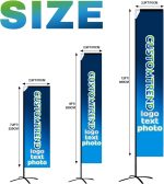 Custom Rectangle Feather Flag for Business, Custom Rectangle Advertising Flags, Personalized Swooper Feather Flag Customized Logo Text (2.3FT X 7.2FT) - Image 3