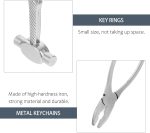 Garneck 5Pcs Mini Repair Tool Keychain Set: Metal Tiny Wrench Hammer Pliers Spanner Key Chains Pocket Wrench Pendant Utility Keyring Gift for Men Women - Image 7