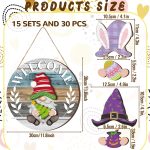 Qunclay Antique Seasonal Interchangeable Wooden Gnome Decor Summer Christmas in July Gnome Decorations with Magnet Pieces and Detachable Hats Hanging Welcome Sign - Image 3