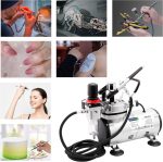 Timbertech Airbrush Kit With Compressor AS18-2K Basic Start Kit With Air Hose, Cleaning Brushes, and Test Paints for Hobby, Body Tattoo, Model painting, Automotive Graphic, Make-up - Image 5
