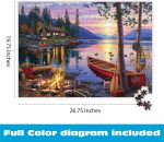 Buffalo Games Darrell Bush Canoe Lake Jigsaw Puzzle, 1000 Piece, for Adults | Full-Size Reference Poster, Darrell Bush Cabin-Sunset Scene, Recycled Materials, Jigsaw Puzzles 1000 Pieces - Image 3
